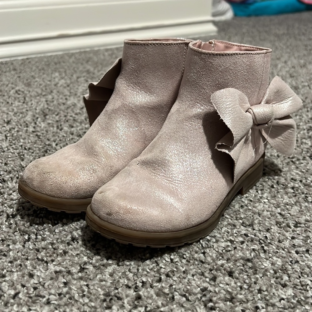 Pink Stride Rite Bootie with Bow - Picture 3 of 6